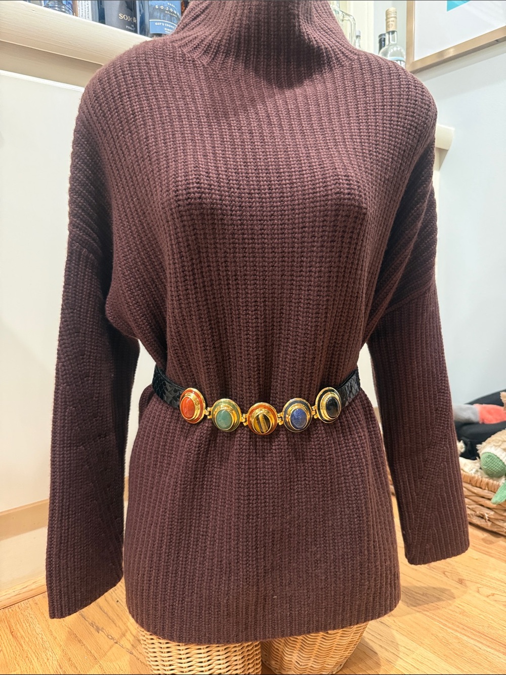 Alexis Kirk Multicolor 5 Stone Statement Belt Like New